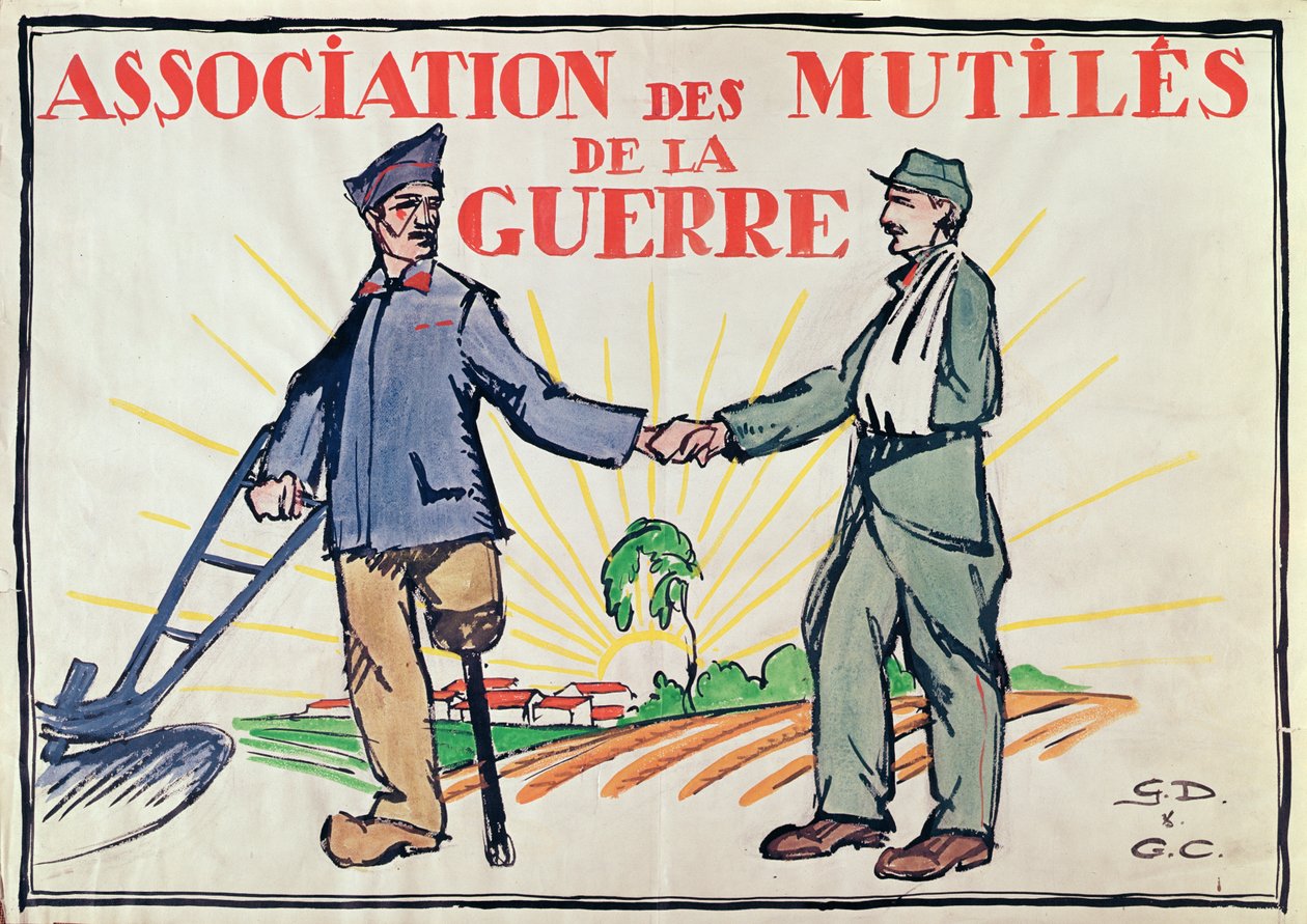 Plakat dla Association des Mutiles de la Guerre, c.1920 autorstwa French School