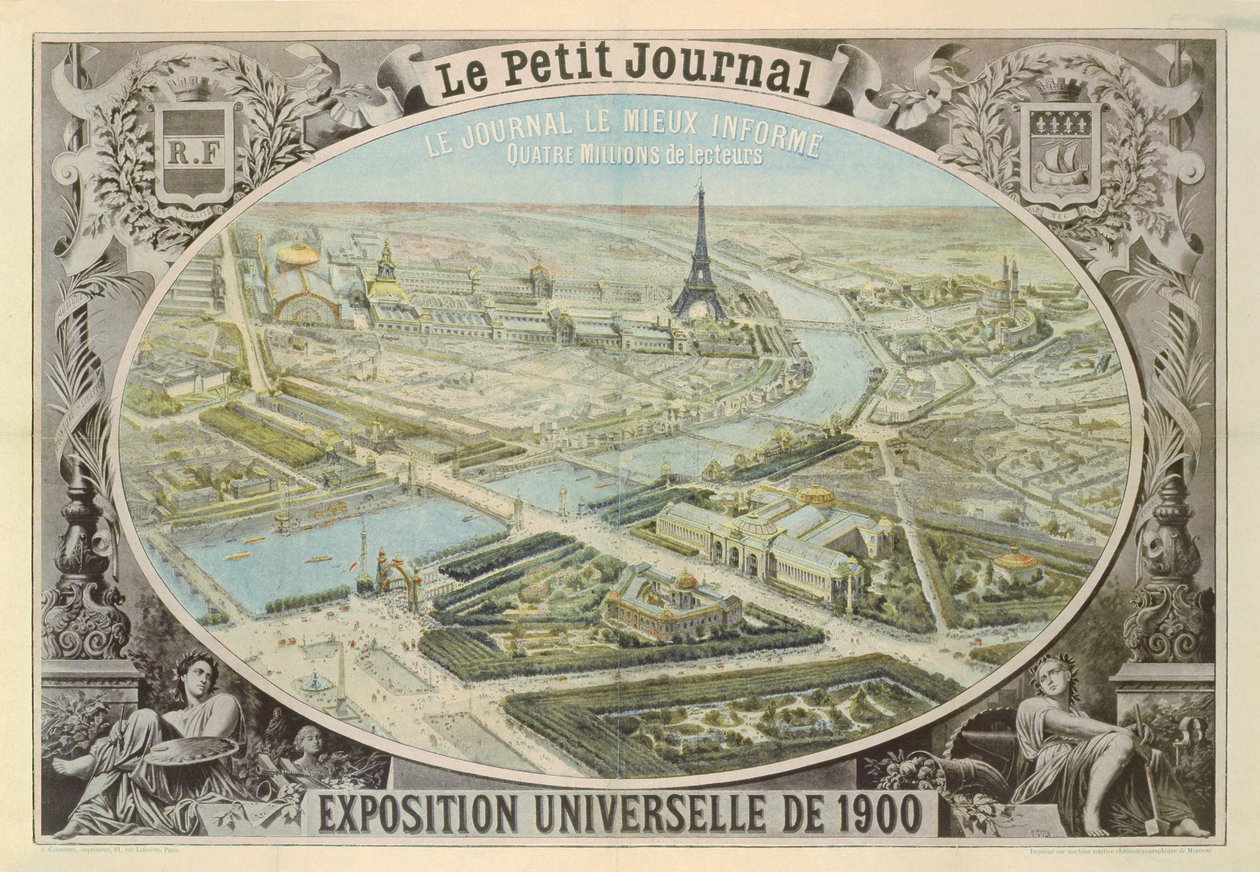 Plakat opublikowany przez Le Petit Journal, reklamujący Wystawę Powszechną w Paryżu, 1900 autorstwa French School