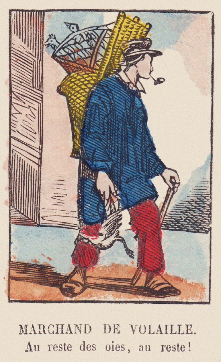 Handlarz drobiem. Do reszty gęsi, do reszty! , ok. 1819 (druk) autorstwa French School