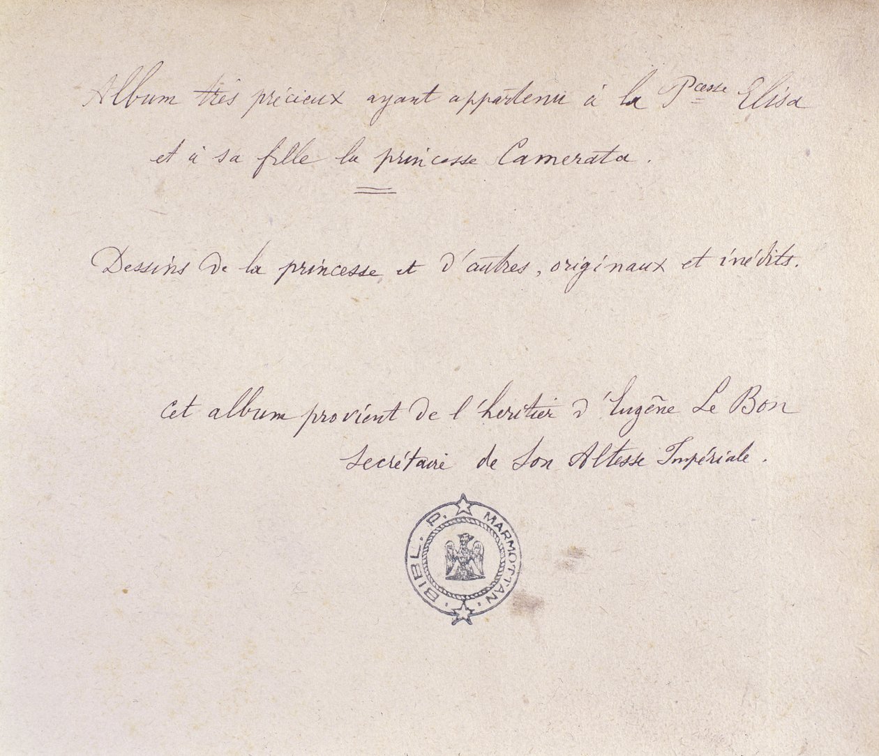 Cenny album należący do księżnej Elizy i jej córki Cameraty (tusz na papierze) autorstwa French School