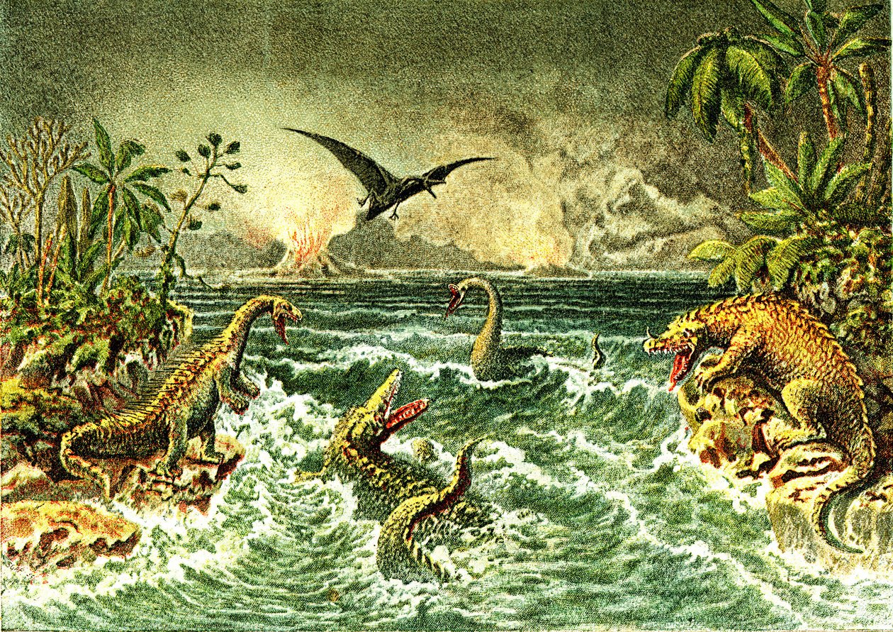 Świat Prymitywny (z dinozaurami) - wtórny okres prehistorii autorstwa French School