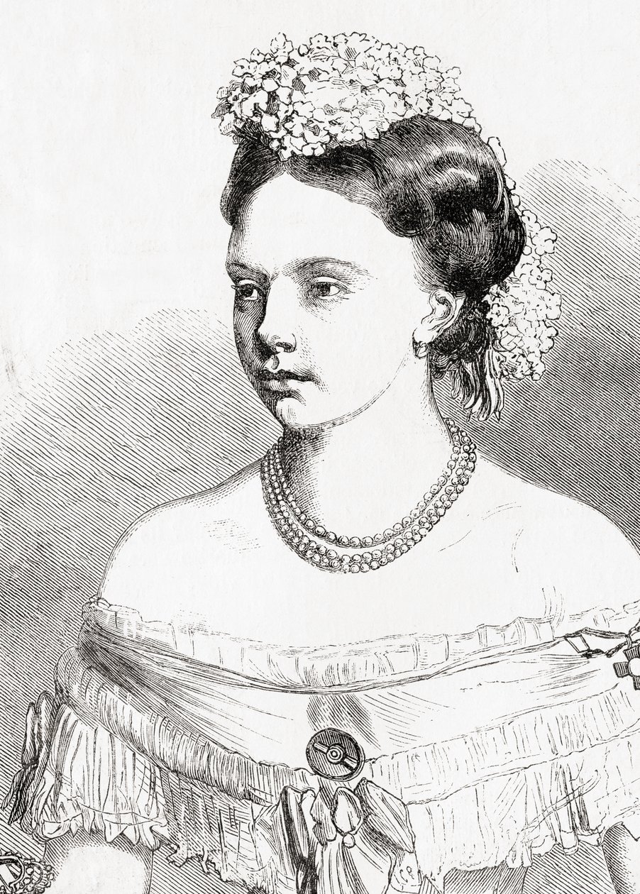 Księżniczka Fryderyka Wilhelmina Louise Elisabeth Alexandrine z Prus, z LUnivers Illustré, 1866 autorstwa French School