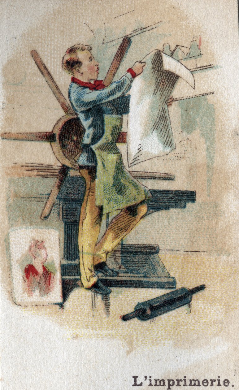 Drukarnia działa pod koniec XIX wieku. Chromolitografia początek XX wieku. autorstwa French School