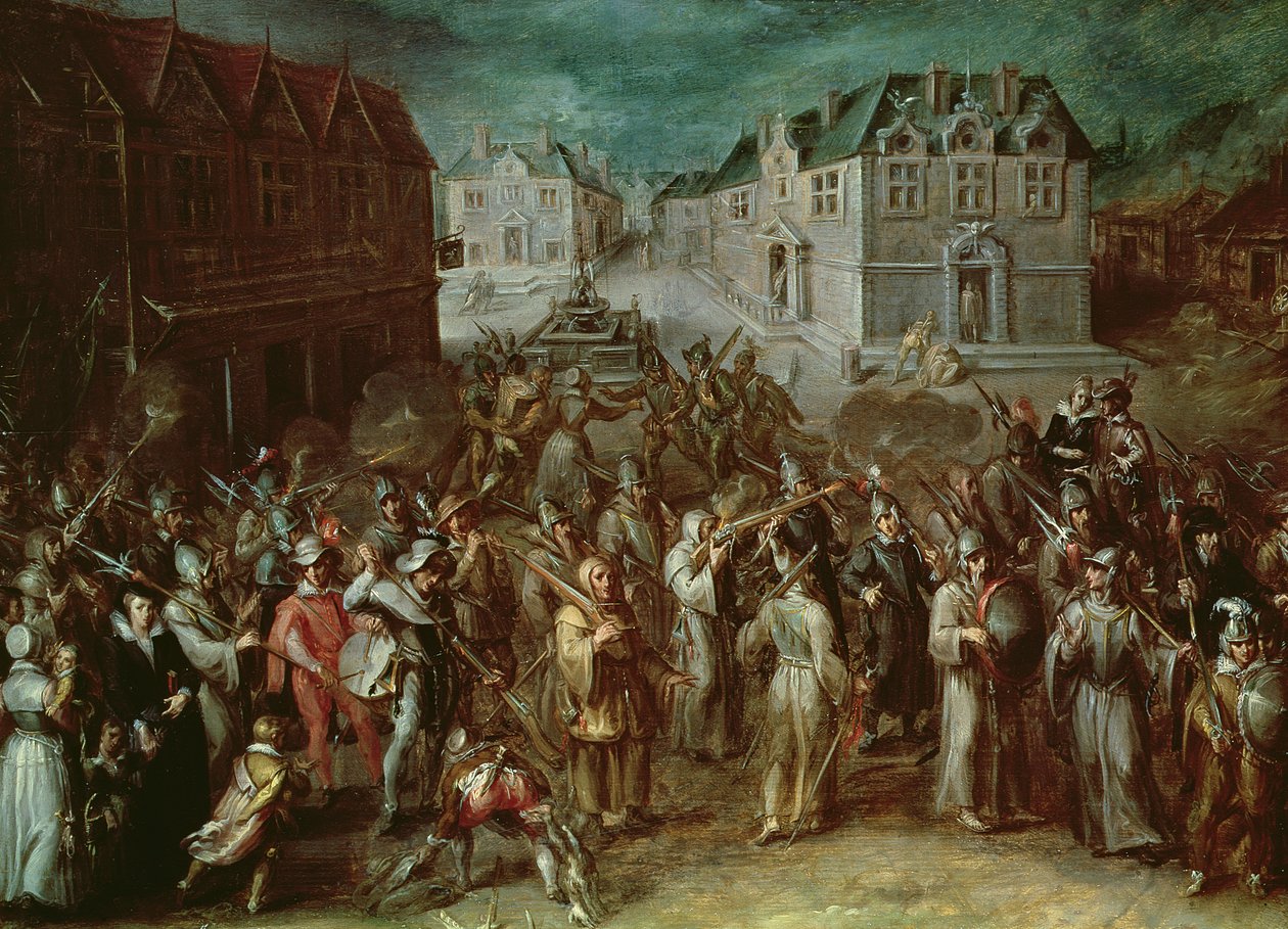 Procesja Ligi Świętej w 1590 autorstwa French School