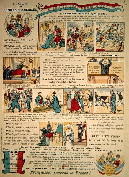 Propaganda dla "Ligue des Femmes Francaises (LFF) autorstwa French School