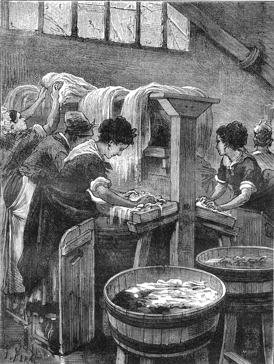 Myjnia publiczna, myjnia, zużycie wody 1880 r autorstwa French School