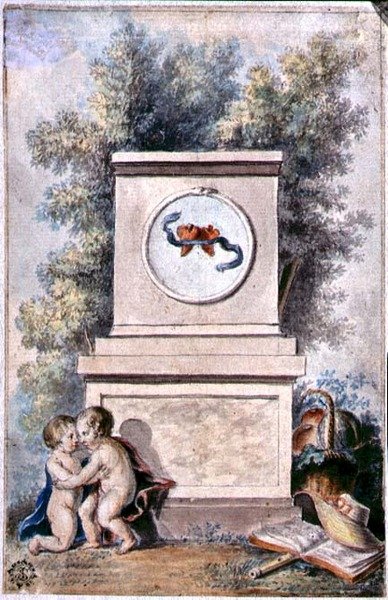 Putti pod Pomnikiem Miłości autorstwa French School