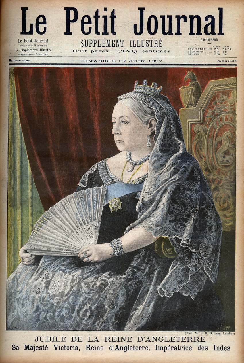 Królowa Wiktoria, królowa Anglii, na jubileuszu - okładka „Le Petit Journal”, 27 czerwca 1897 (rycina) autorstwa French School
