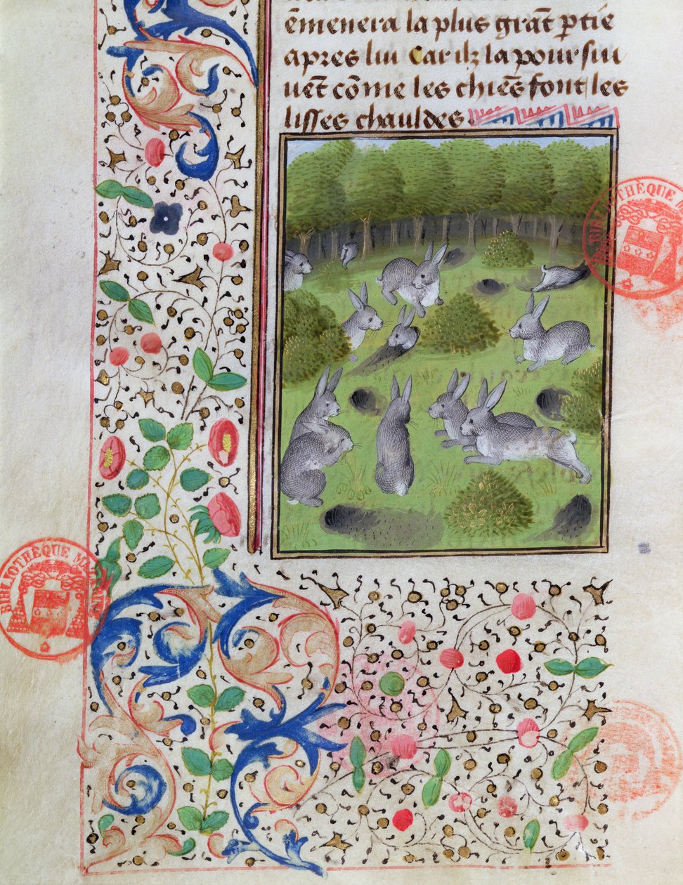 Królik labirynt, z Księgi łowów Gastona Phebusa de Foix (1331-91) autorstwa French School
