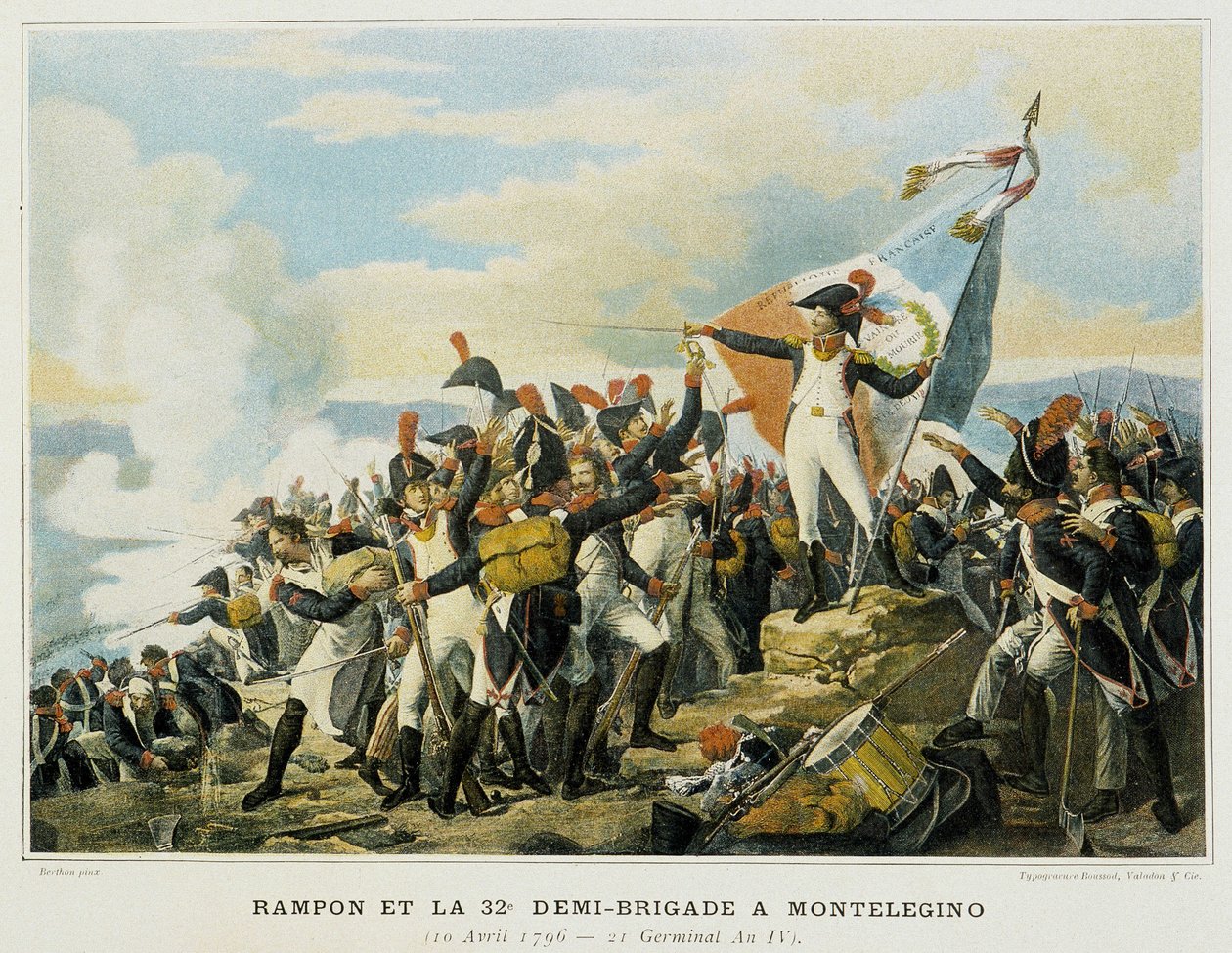 Rampon i 32. połowa brygady w Monelegino, 10 kwietnia autorstwa French School