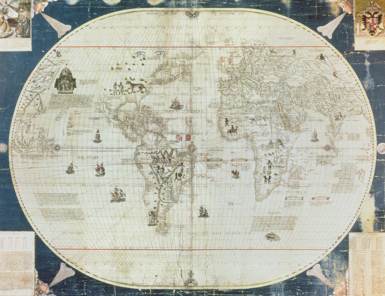 Rc C 2487 Mapa świata, zaprojektowana przez Sebastiena Cabota (ok. 1476-1557), 1544 autorstwa French School