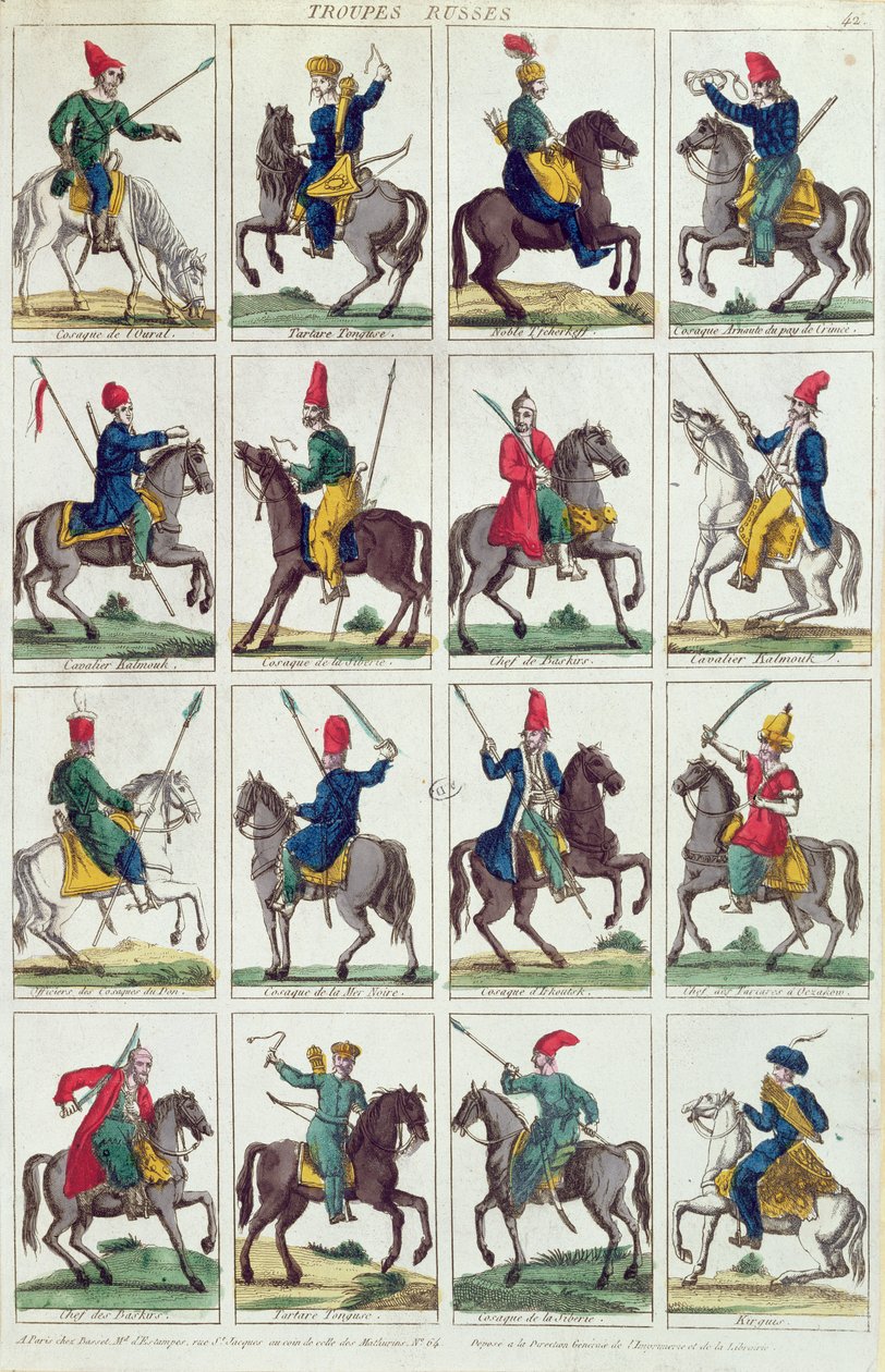 Oddziały regionalne kawalerii rosyjskiej, ok. 1812-14 autorstwa French School