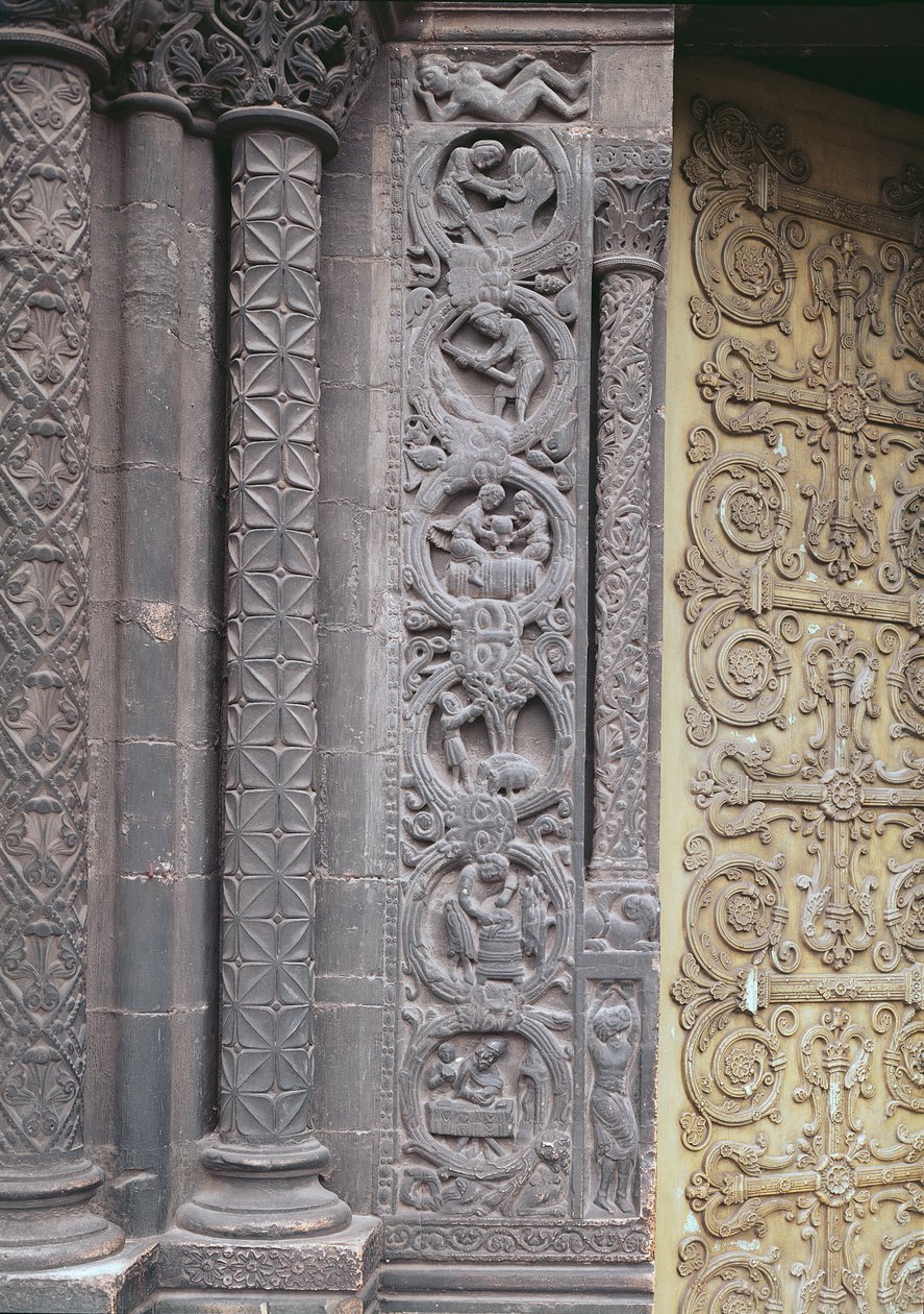 Płaskorzeźba z fasady zachodniej przedstawiająca trudy miesiąca, 1122-40 autorstwa French School