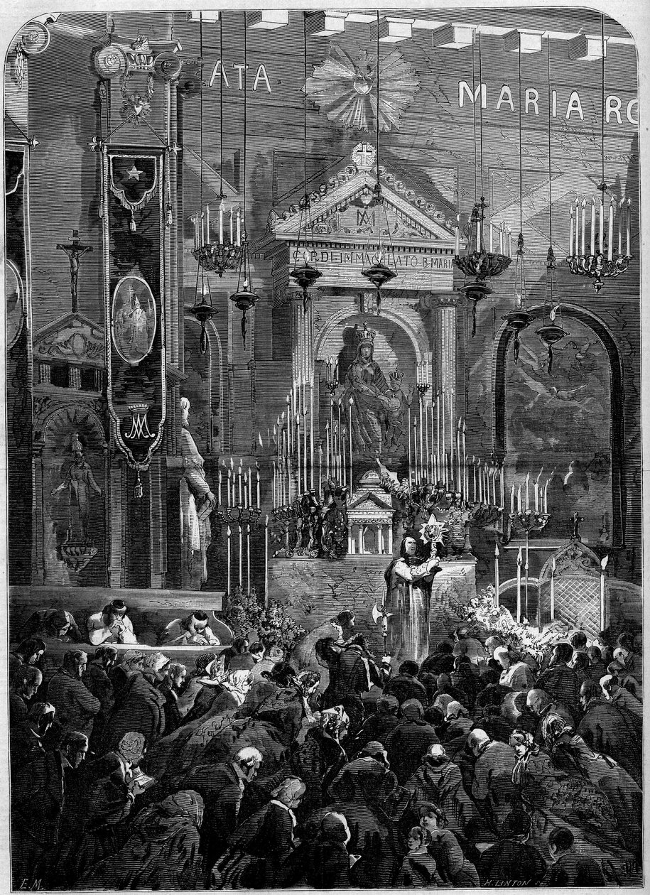 Ceremonia religijna w miesiącu Maryi (maj), Paryż autorstwa French School
