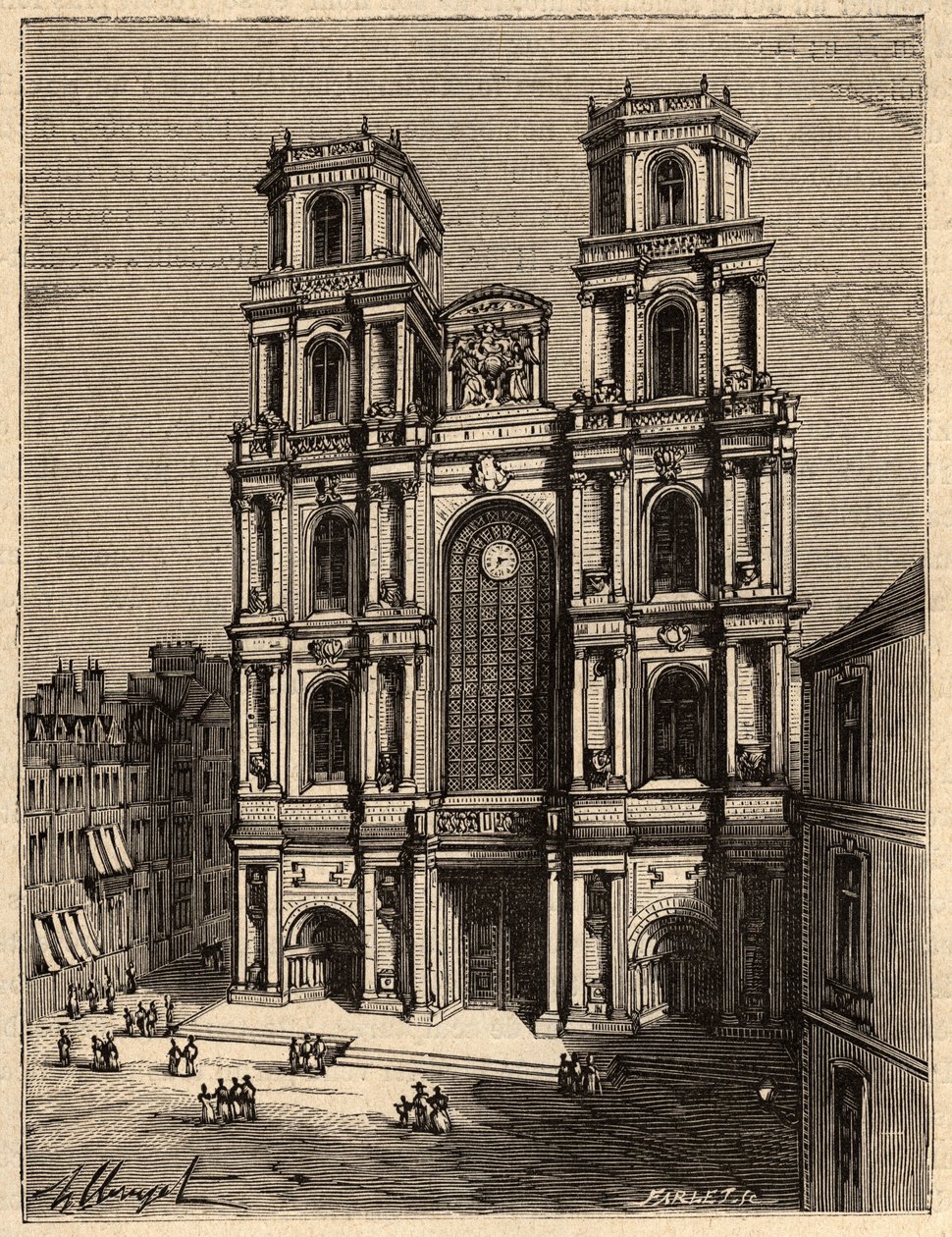 Rennes - La Cathedrale Saint Pierre - - grawerowanie w „” PATRIE” - PECTUREQUIREQUE OPIS FRANCJI W 6 TOMACH WG LUCIENA HUARDA - koniec XIX wieku autorstwa French School