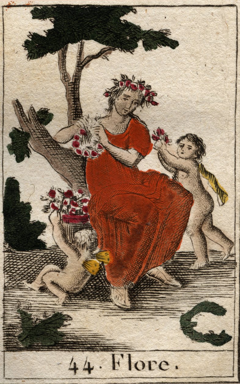 Reprezentacja Flory (Flora), bogini kwiatów. (Flora, bogini kwiatów i pora wiosny) Z „Mythologie de la jeunesse” Pierre
