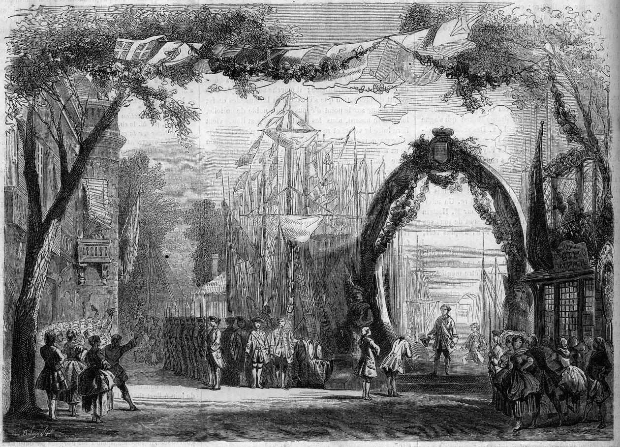 Przedstawienie opery: Scenografia I aktu „Le Chateau Trompette” na podstawie libretta Eugene