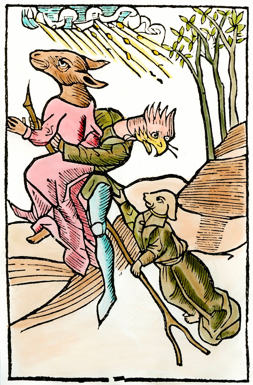 Przedstawienia demonów i lamów zaczerpnięte z handlu demonologicznego „De lamiis et phitonicis mulieribus” (Czarownice i wróżbici) Ulricha Molitora pod redakcją Johana Prussa (czynne ok. 1488-1493). 1499. Paryż. Sztuka dekoracyjna autorstwa French School
