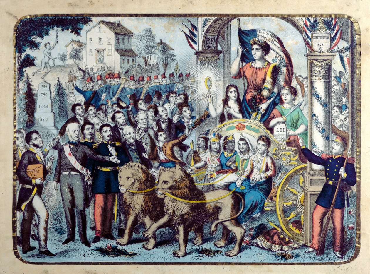 Republikańska alegoria świętująca francuską konstytucję z 1876 r autorstwa French School