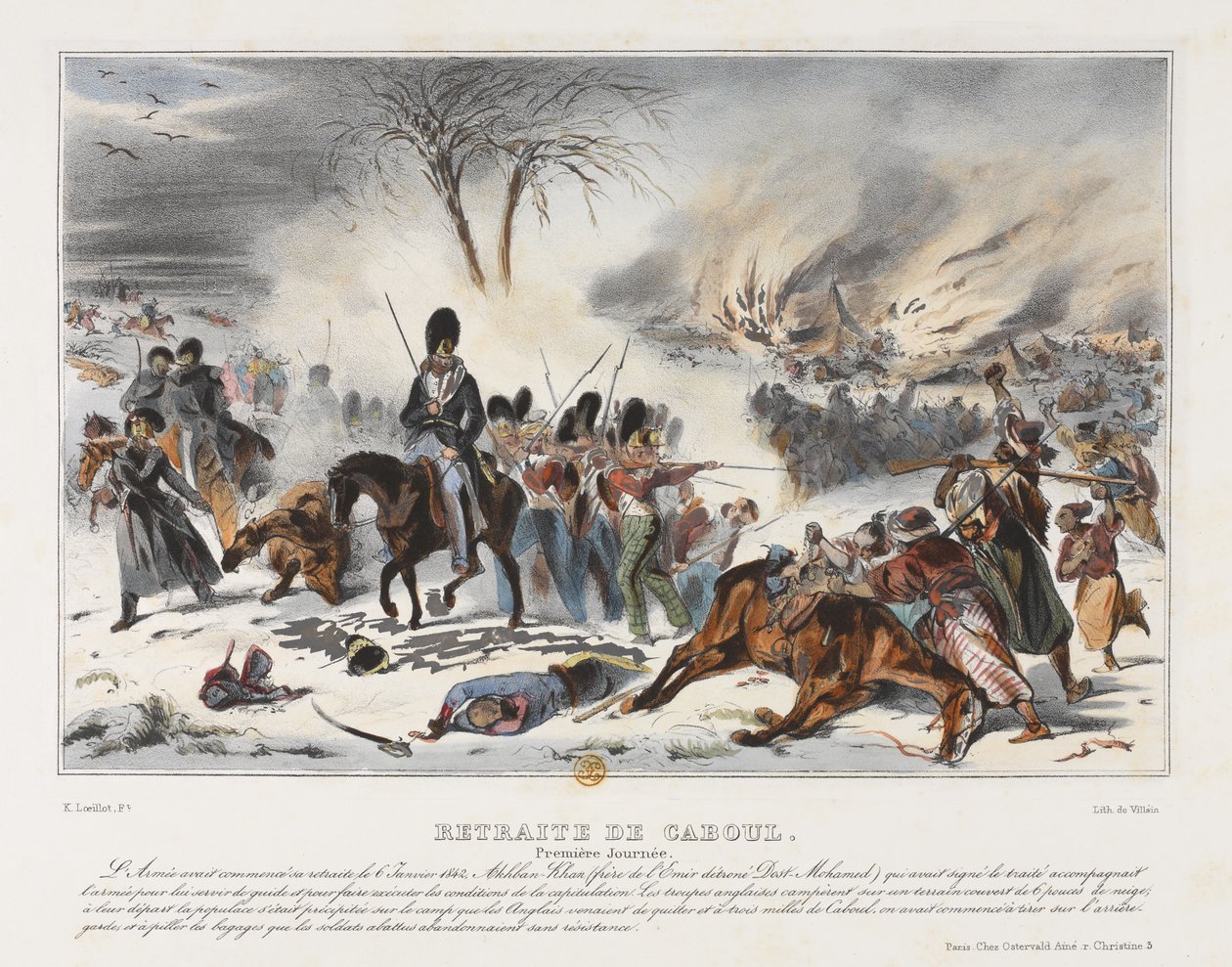 Wycofanie się z Kabulu 6 stycznia 1842 r. autorstwa French School