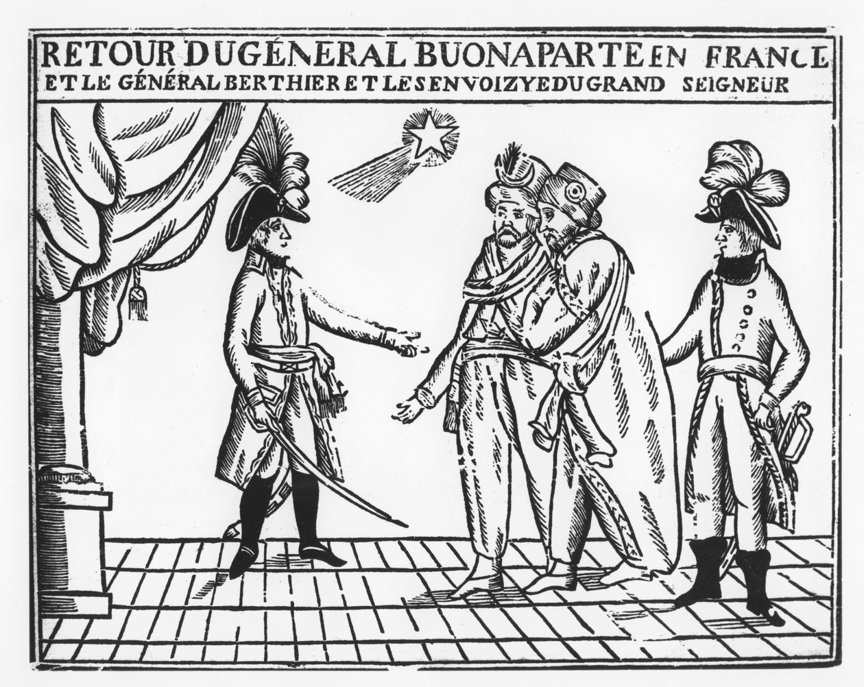 Powrót generała Bonaparte do Francji (grafika) autorstwa French School