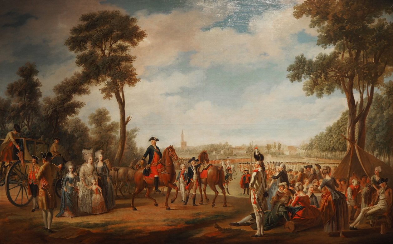 Rewia i parada Regiment of Conde w Strasburgu w latach 1779-1781. autorstwa French School