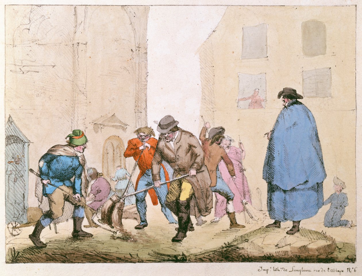 Zamiatacze dróg w Paryżu, ok. 1820 r. autorstwa French School