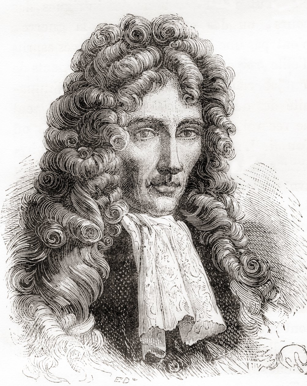 Robert William Boyle, anglo-irlandzki filozof przyrody, chemik, fizyk i wynalazca, z Les Merveilles de la Science, wyd. 1870 autorstwa French School