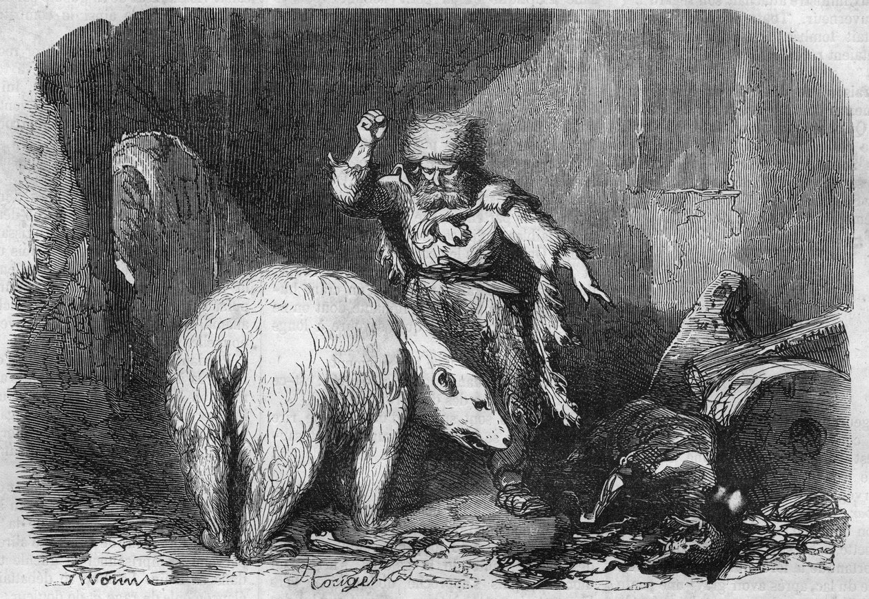 Serial rzymski: „Han Islandii” autorstwa Victora Hugo (1802-1885). Grawer w „”Les bons romance”” autorstwa French School