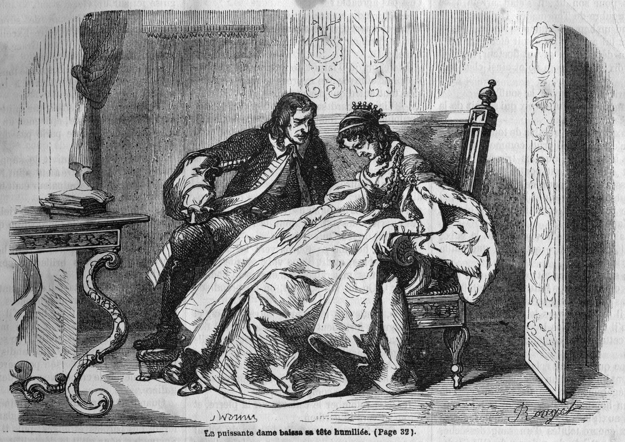 Serial rzymski: „Zielone damy” George Sand (Aurore Dupin, Baronne Dudevant) (1804-1876). Grawer w „”Les bons romance”” autorstwa French School