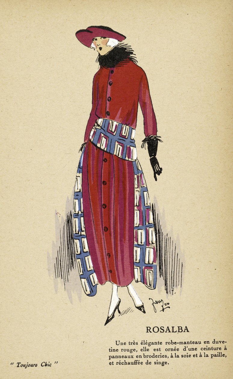 Rosalba, z Toujours Chic, wyd. 1921-22 (druk pochoir) autorstwa French School