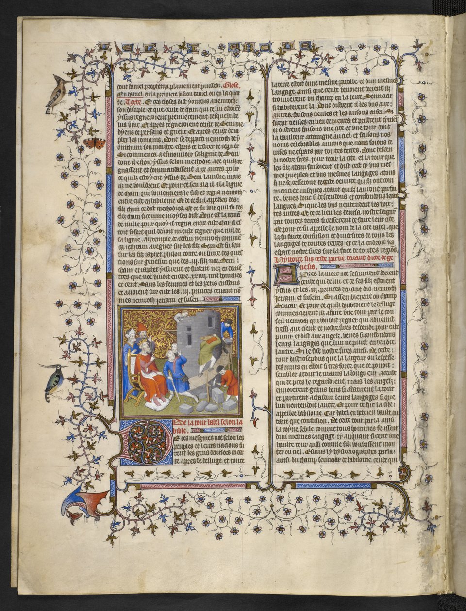 Royal MS 15 D III f.15v Scena Starego Testamentu, „Biblia Historiale, tomy 1 i 2” autorstwa French School