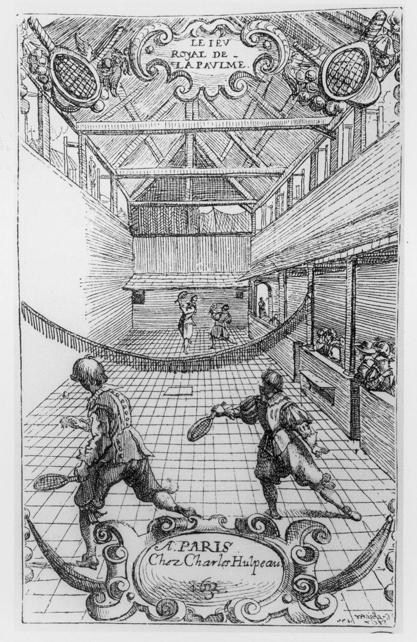 Royal Tennis, fronton z Jeu Royal de la Paume, 1632 autorstwa French School