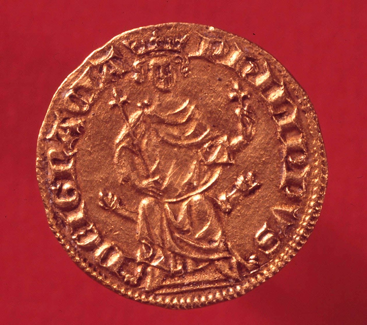 Królewska złota tarcza autorstwa Filipa IV le Bela (1268-1314). 1290. Paryż, Muzeum Walut autorstwa French School