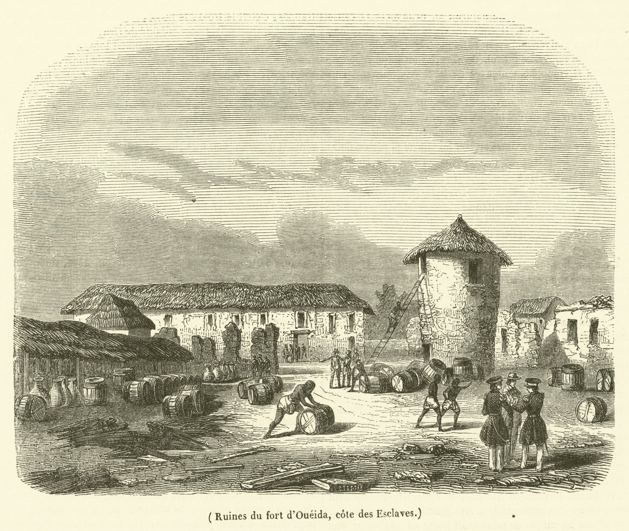 Ruiny fortu Oueida, cote des Esclaves (rycina) autorstwa French School