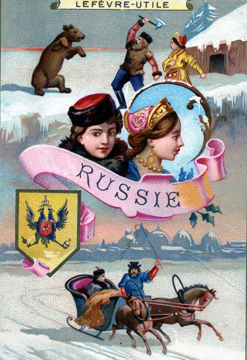 Rosja, z serii kartek promocyjnych na herbatniki Lefevre-Utile (LU), koniec XIX wieku autorstwa French School