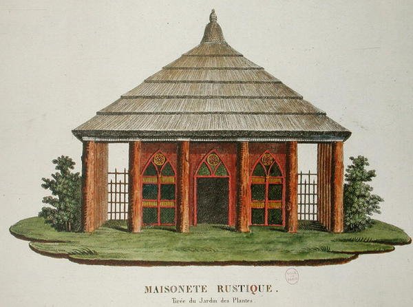 Rustykalny dom w Jardin des Plantes, Paryż autorstwa French School