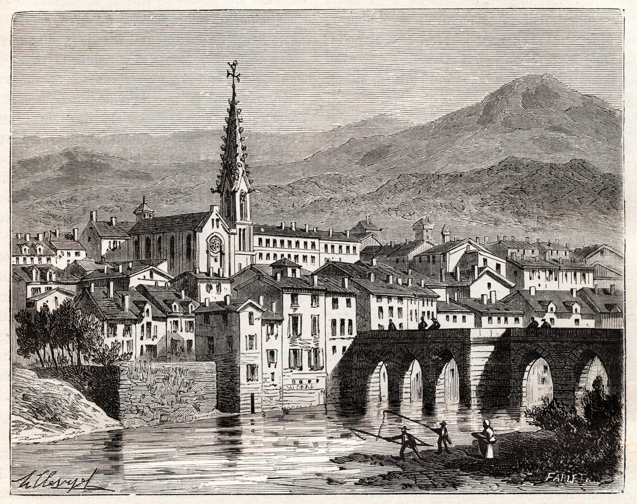 Saint-Antonin-Noble-Val (Saint Antonin Noble Val) - Langwedocja-Roussillon-Midi-Pyrenee - rycina w „Ilustracja Francji: geografia, historia, administracja statystyczna” autorstwa V.A. Słodowo-Brązowy. 1884 autorstwa French School