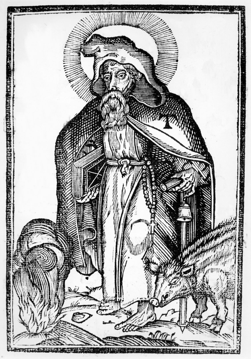 Św. Antoni Wielki, frontyspis z In Symbolicam S.Antonii Magni Imaginem Commentatio Théophile