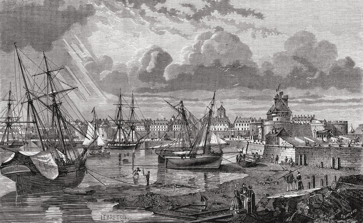 Saint Malo w XVIII wieku, z „Histoire de la Revolution Francaise” Louisa Blanca (1811-82) autorstwa French School