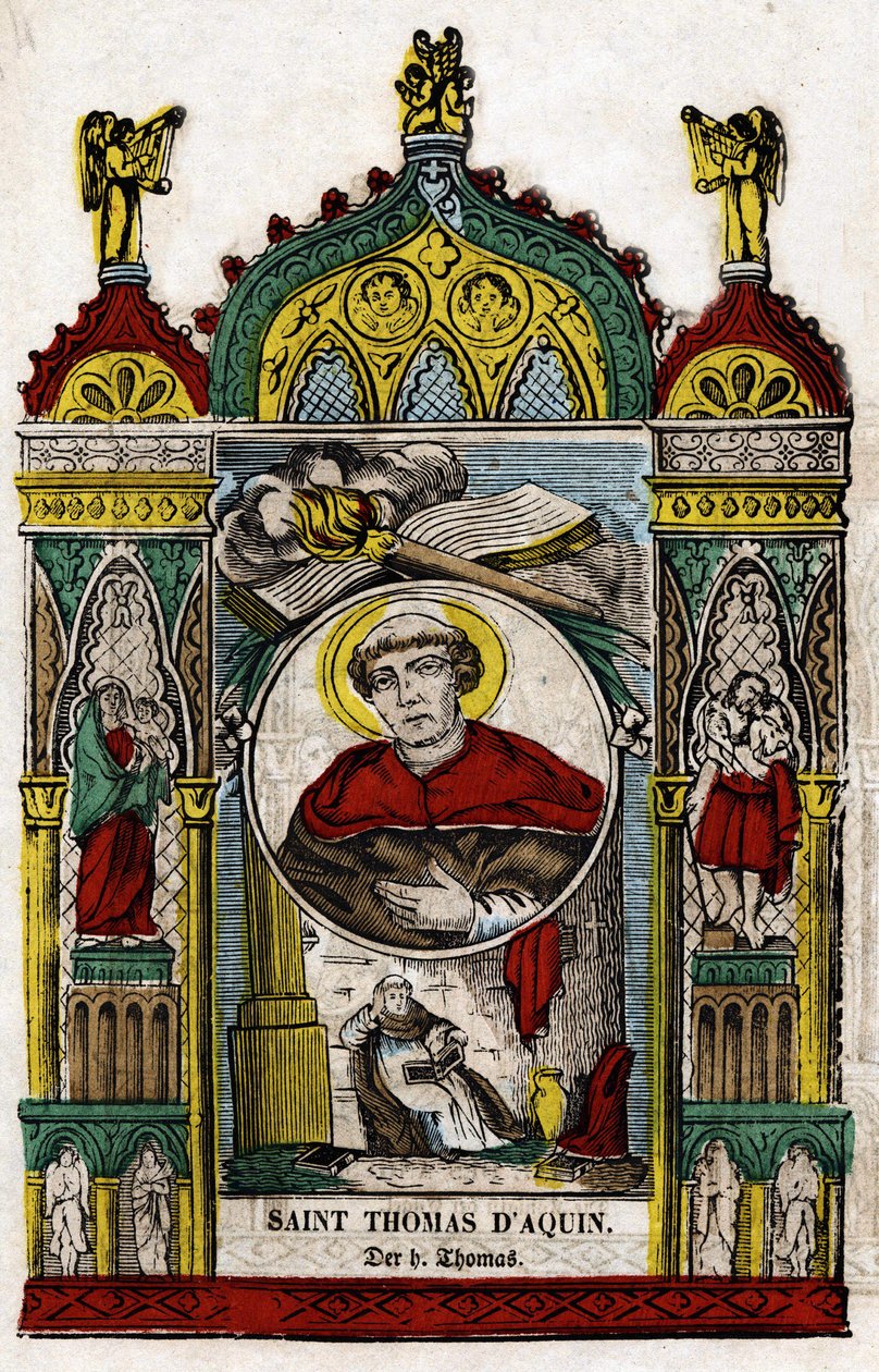 Św. Tomasz z Akwinu (1228 - 1274). Wizerunek Epinal, pierwsza połowa XIX wieku autorstwa French School