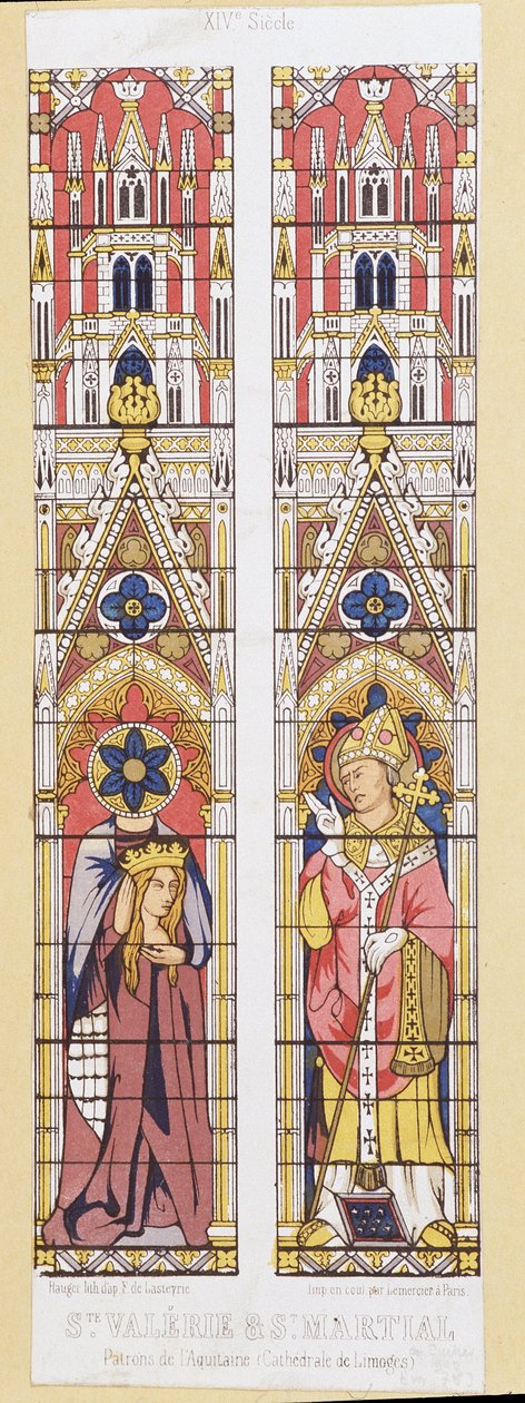 Św. Waleria, dziewica i męczennica z Limoges (III w.) Fac simile odtwarzające witraże Cathedrale de Limoges. autorstwa French School
