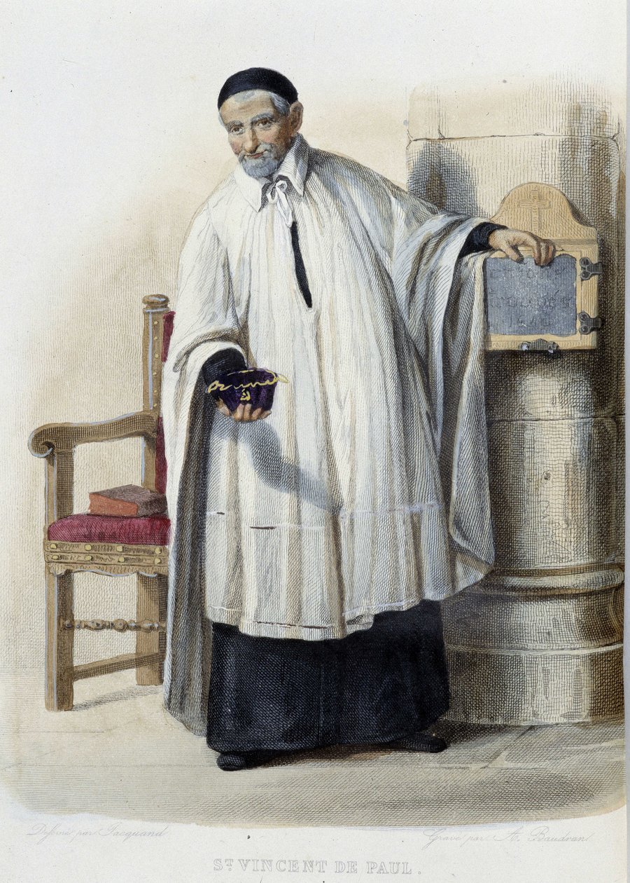 Św. Wincenty a Paulo - w „Francuskim Plutarchu”, wyd. Mennechet autorstwa French School