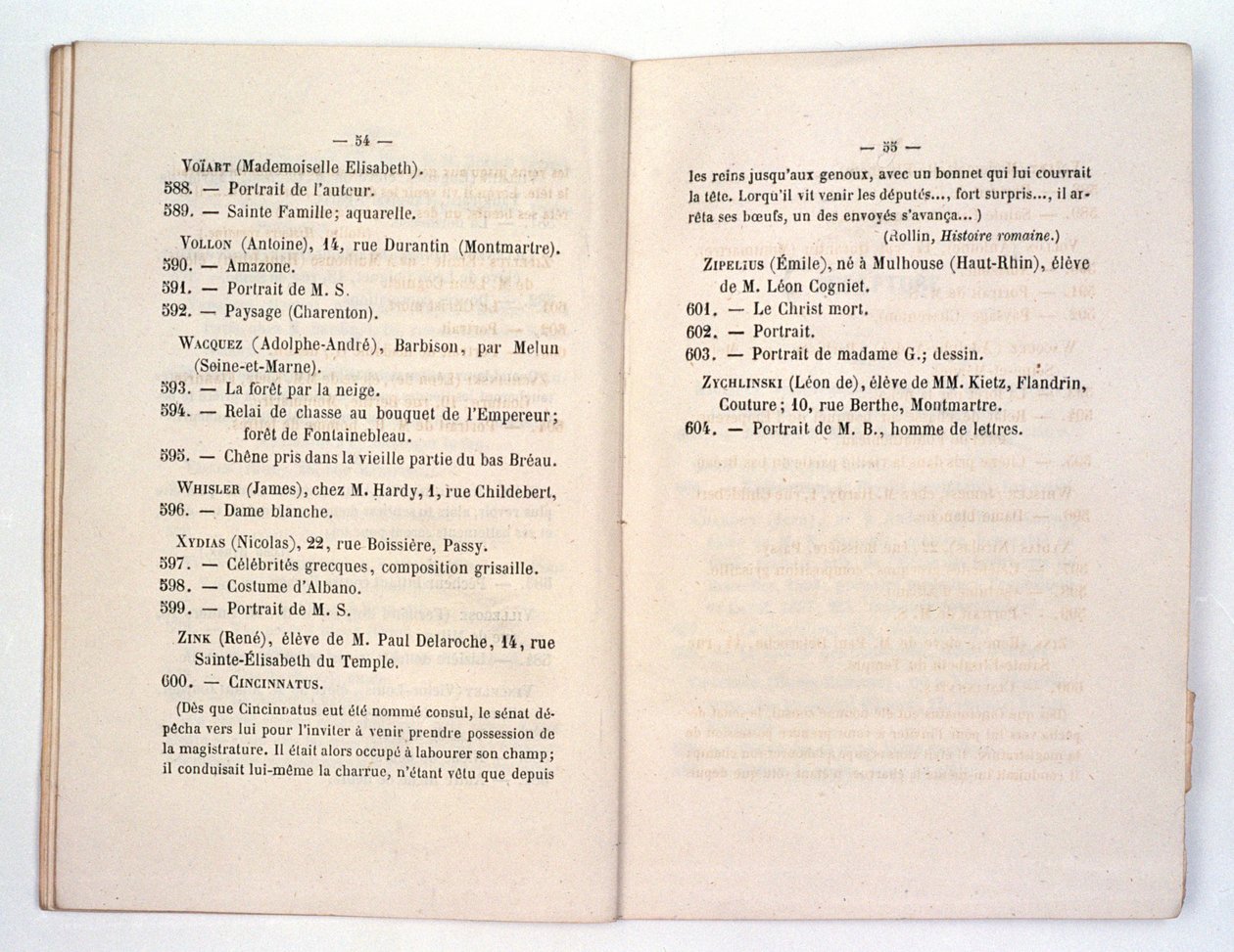 Wpis do katalogu Salon des Refuses dla Whistlers Dame Blanche (Symfonia w bieli nr 1: Biała dziewczyna) 1863 autorstwa French School