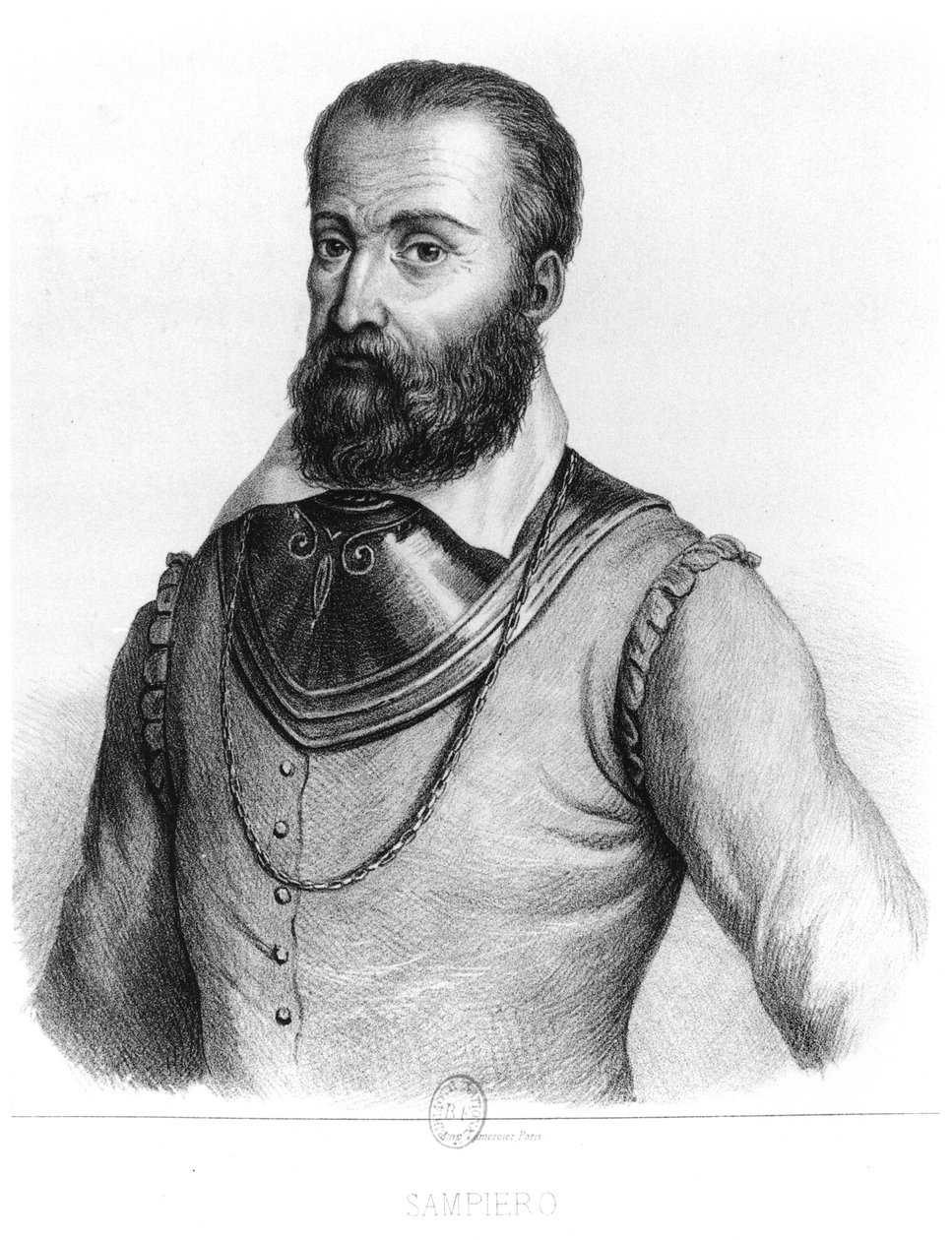 Sampiero Corso (1498-1567) ilustracja z Histoire illustree de la Corse autorstwa Jean Ange Galletti (1804-66) autorstwa French School