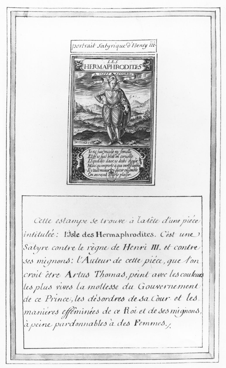 Satyryczny portret Henryka III, z „L
