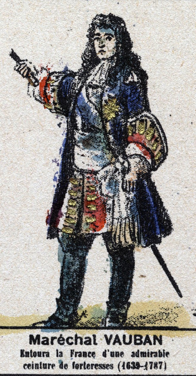 Sébastien Le Prestre de Vauban (1633-1707), marszałek Francji. W „Galeriede Kings and Queens of France and znakomitych postaciach od 1643 do 1895”” Obraz epinal. autorstwa French School
