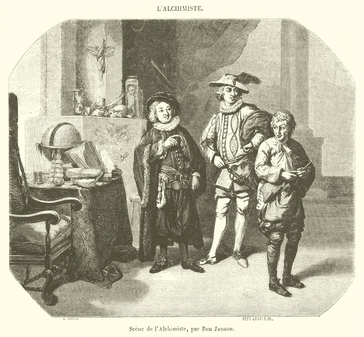 Scena z Alchemika (rycina) autorstwa French School
