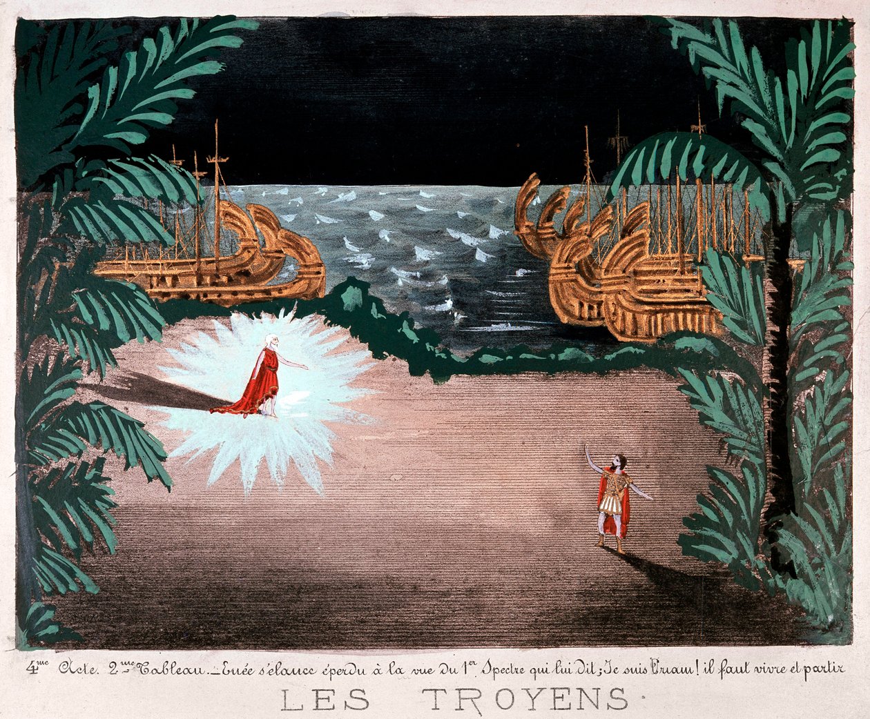 Scena z Les Troyens, autorstwa Hectora Berlioza, 1890 autorstwa French School