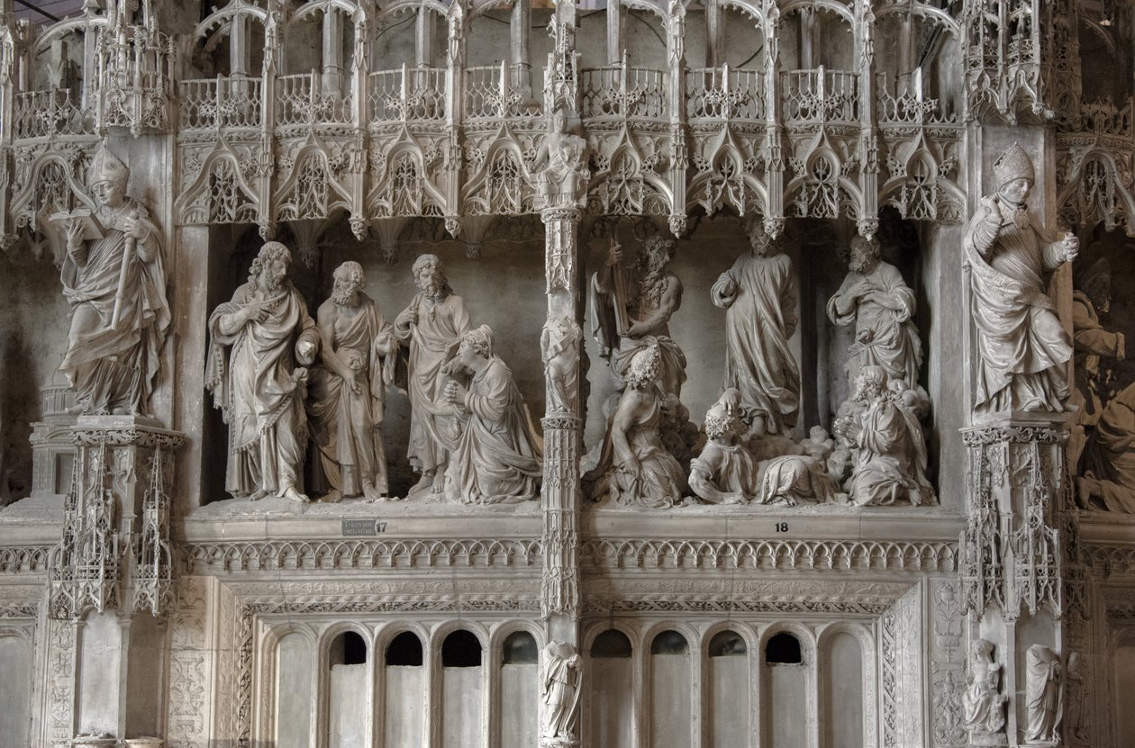 Scena chóru katedry w chartres: Przemienienia Pańskiego, Jezusa i Kananejczyka autorstwa French School